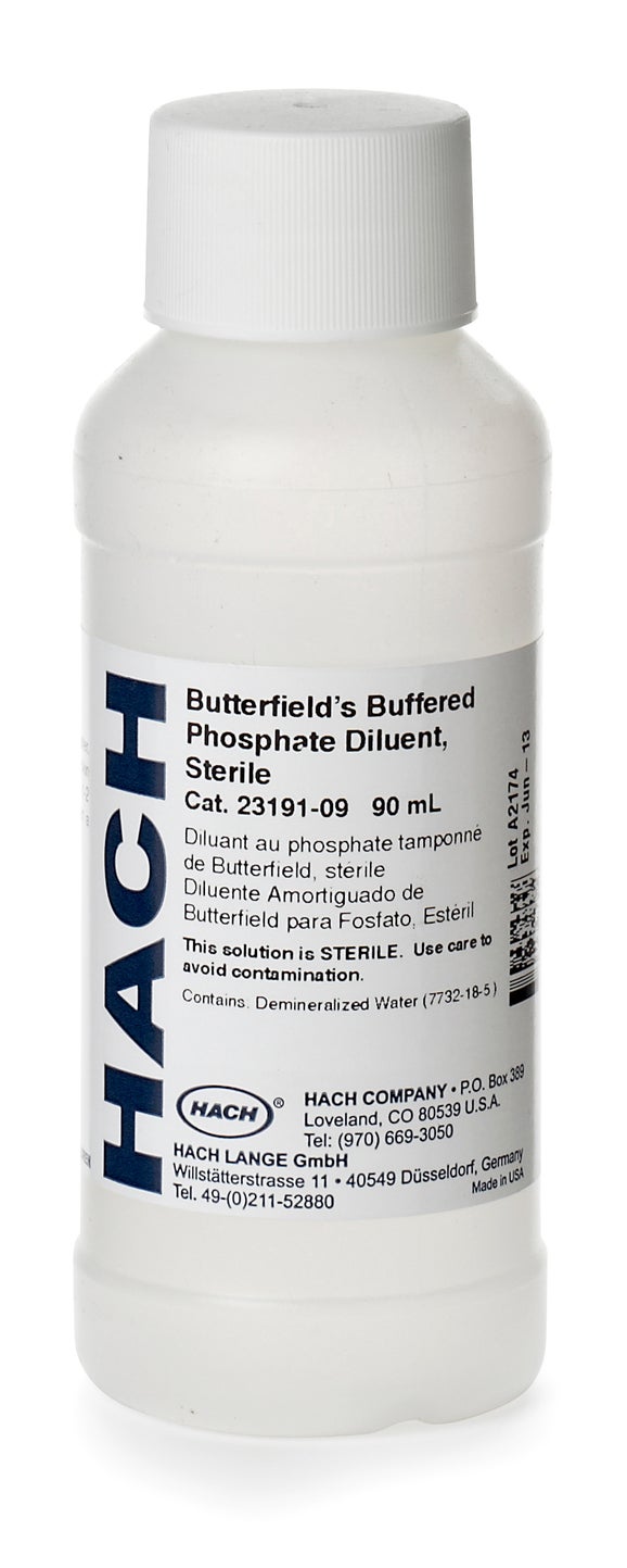 Butterfield's Buffered Phosphate, 90mL, pk/25