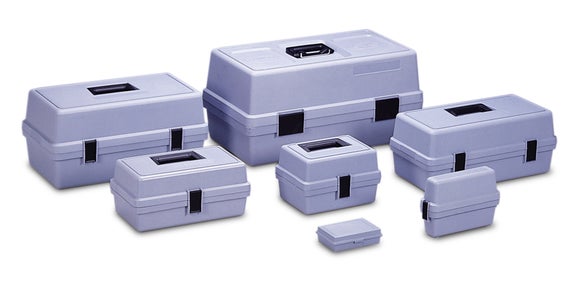 MultiTest kit case (142 x 312 x 185 mm), blue polypropylene
