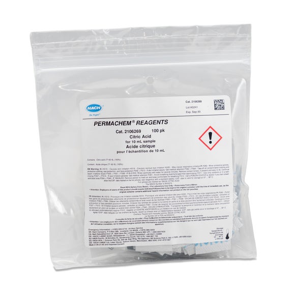 Citric Acid Reagent Powder Pillows for Silica, 10 mL, pk/1000
