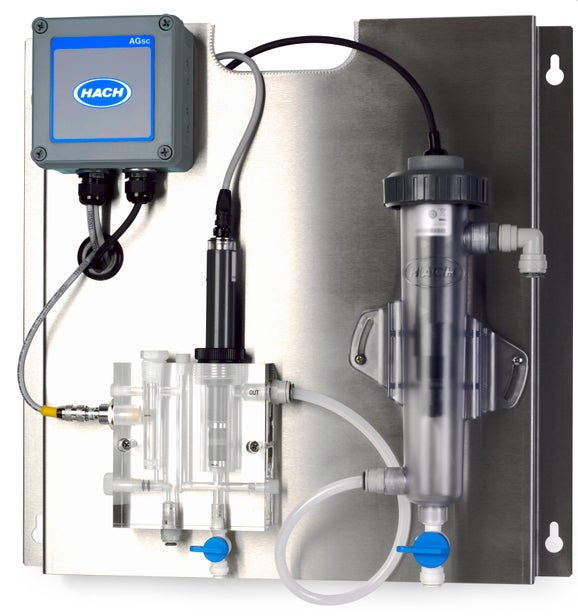 CLF10 sc Free Chlorine Sensor, SC200 Controller, and Stainless Steel Panel with Grab Sample Only