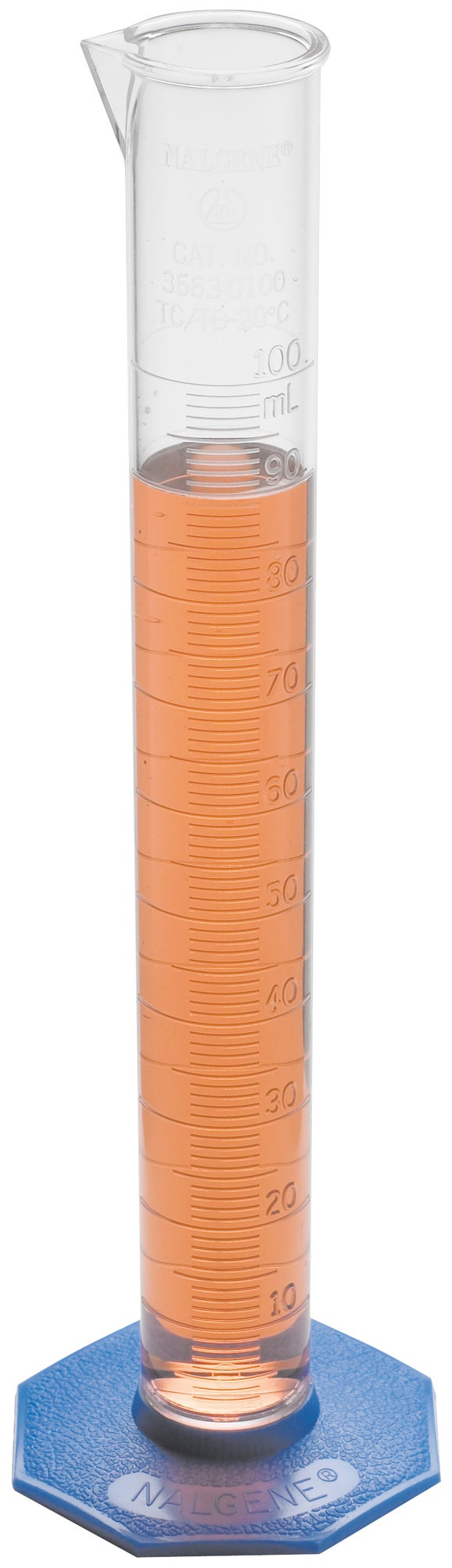 Cylinder, Graduated, Polymethylpentene, 250 mL +-1.4 mL, 2.0 mL divisions