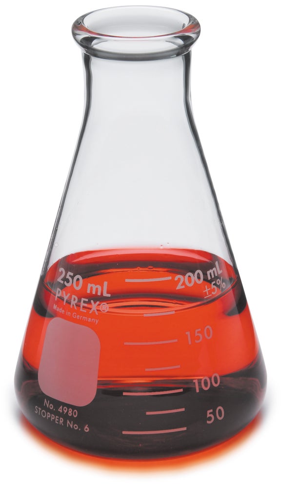 Flask, Erlenmeyer, Glass 125 mL, 12/pk