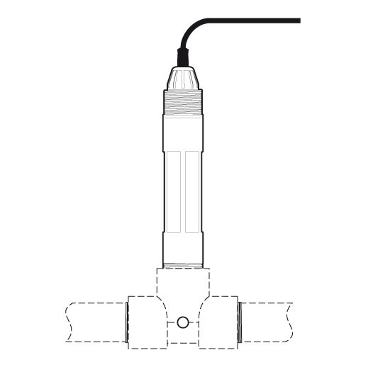 Flow through tee, 1", CPVC for pHD sensor