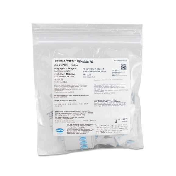 Porphyrin 1 Reagent Powder Pillows, 25-mL, pk100