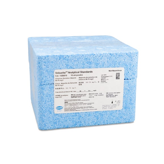 Primary Chlorine Standard Solution, 50 - 75 mg/L as Cl2, pk/16 - 10 mL Voluette Ampules