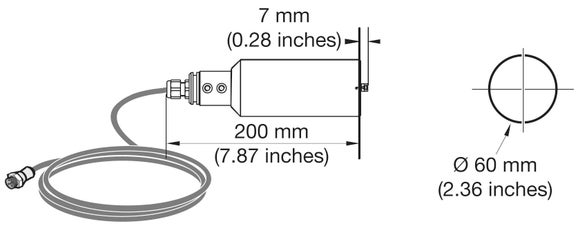 Solitax t-line sc Turbidity immersion probe, 0.001-4000 NTU, with wiper, PVC