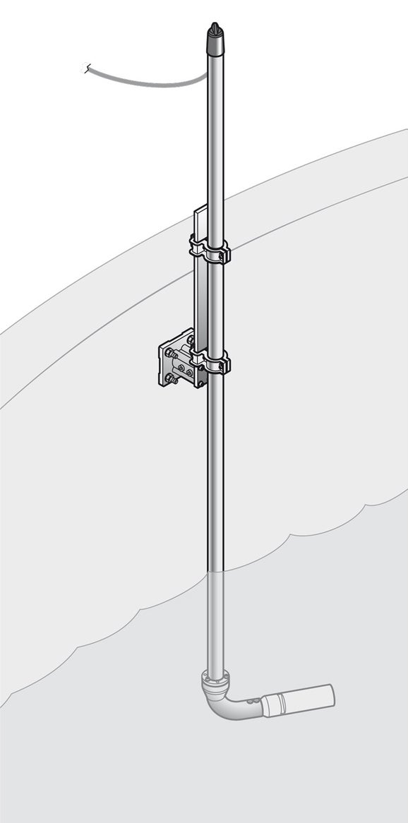 Stainless steel pole mounting hardware, 10 cm bracket, for Nitratax and NT3100sc/NT3200sc