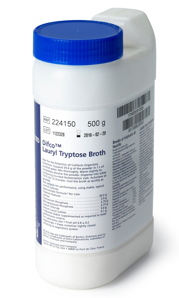 Lauryl Tryptose Broth, Dehydrated 500 g