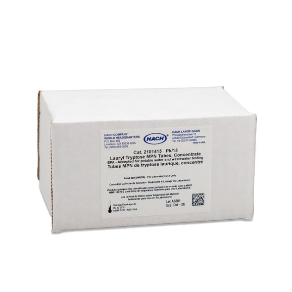 Lauryl Tryptose Broth MPN Tubes, Concentrated, pk/15