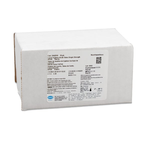 Lauryl Tryptose Broth Tubes, pk/15