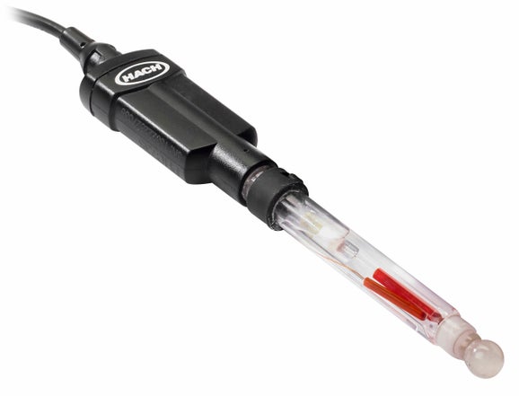 Intellical PHC735 Laboratory Dirty Media RedRod Refillable Glass pH Electrode, 1 m Cable