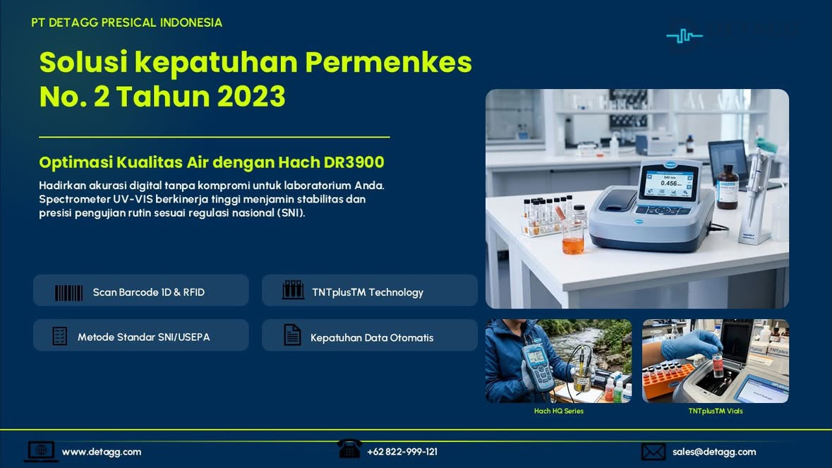Solusi kepatuhan Permenkes No. 2 Tahun 2023 dengan instrumen analisis air Hach