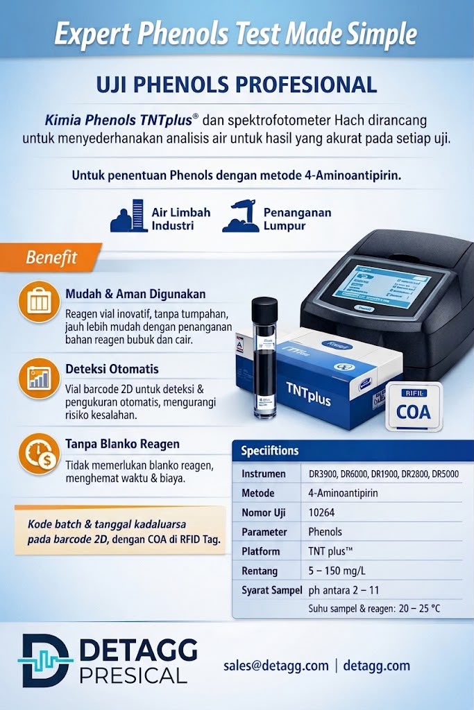 Solusi analisis Phenols TNTplus dan spektrofotometer Hach